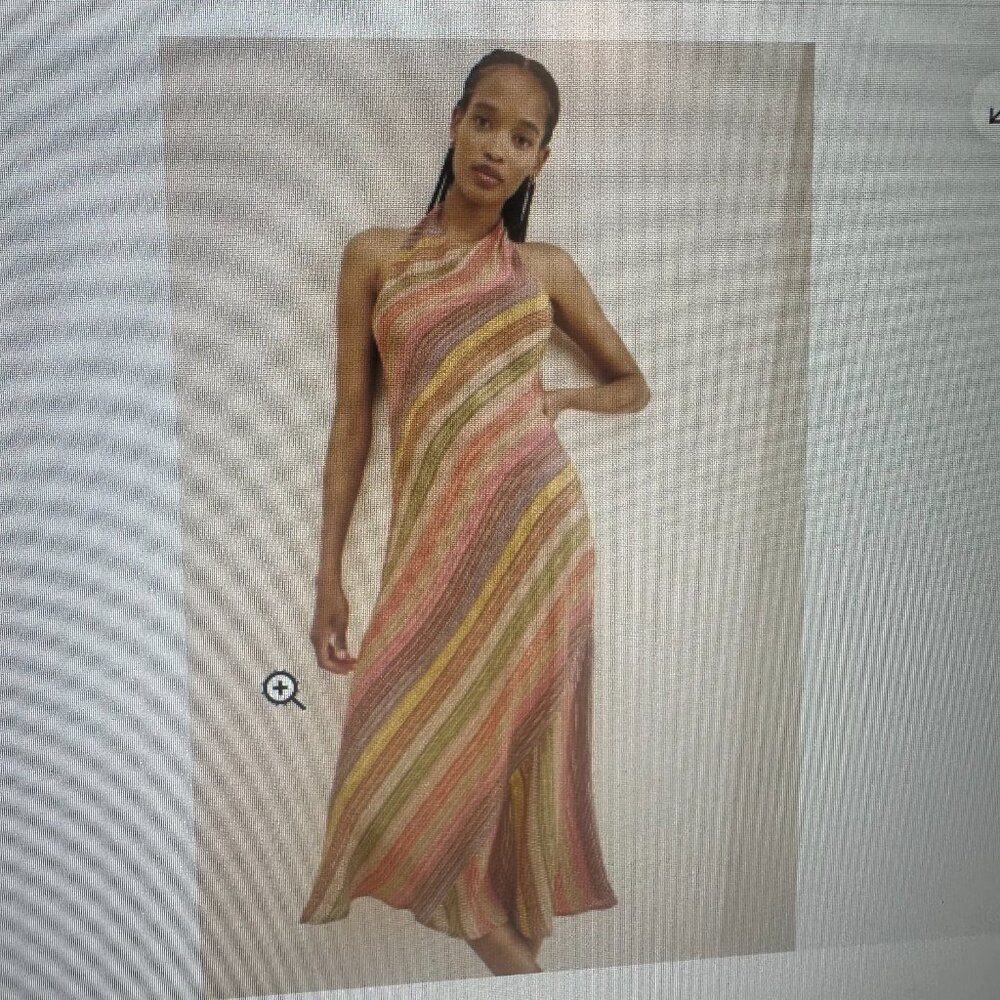 Stripe Halter Midi Dress Women's Size small- CONDITIONS APPLY